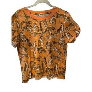 Maeve Anthropology Lion| Whimsical Animal Print T-shirt| Women's Size Small